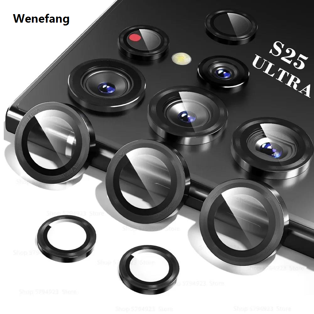 Wenefang Alloy Camera Protection for Samsung Galaxy S25 Ultra S24 S23 Plus Sales promotion A16 A36 A56 A15 A55 5G Camera Glass Metal Back Lens Ring