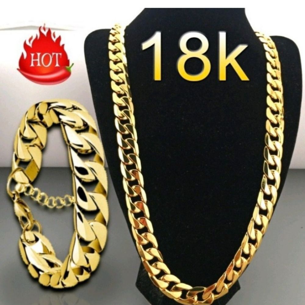Stylish Metal Gold Plated Necklace 18K Gold Gold Plated 18K Gold Necklace Multiple Sizes Gold Plated Bracelet Girls