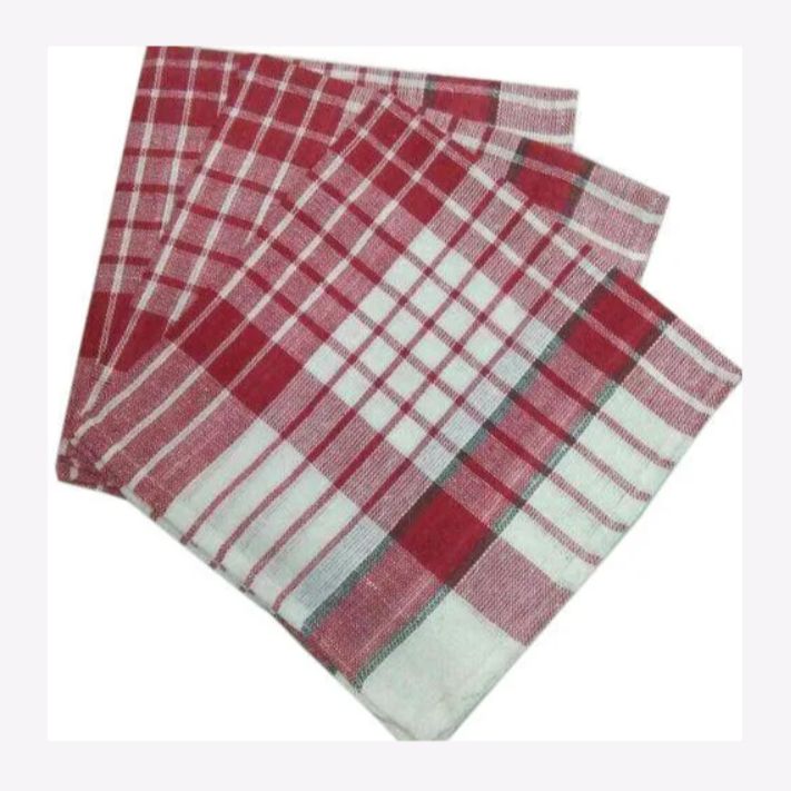 Check Design Multipurpose Absorbent Cotton Kitchen Dish Towel Cleaning Duster Cloth - 6 Pcs