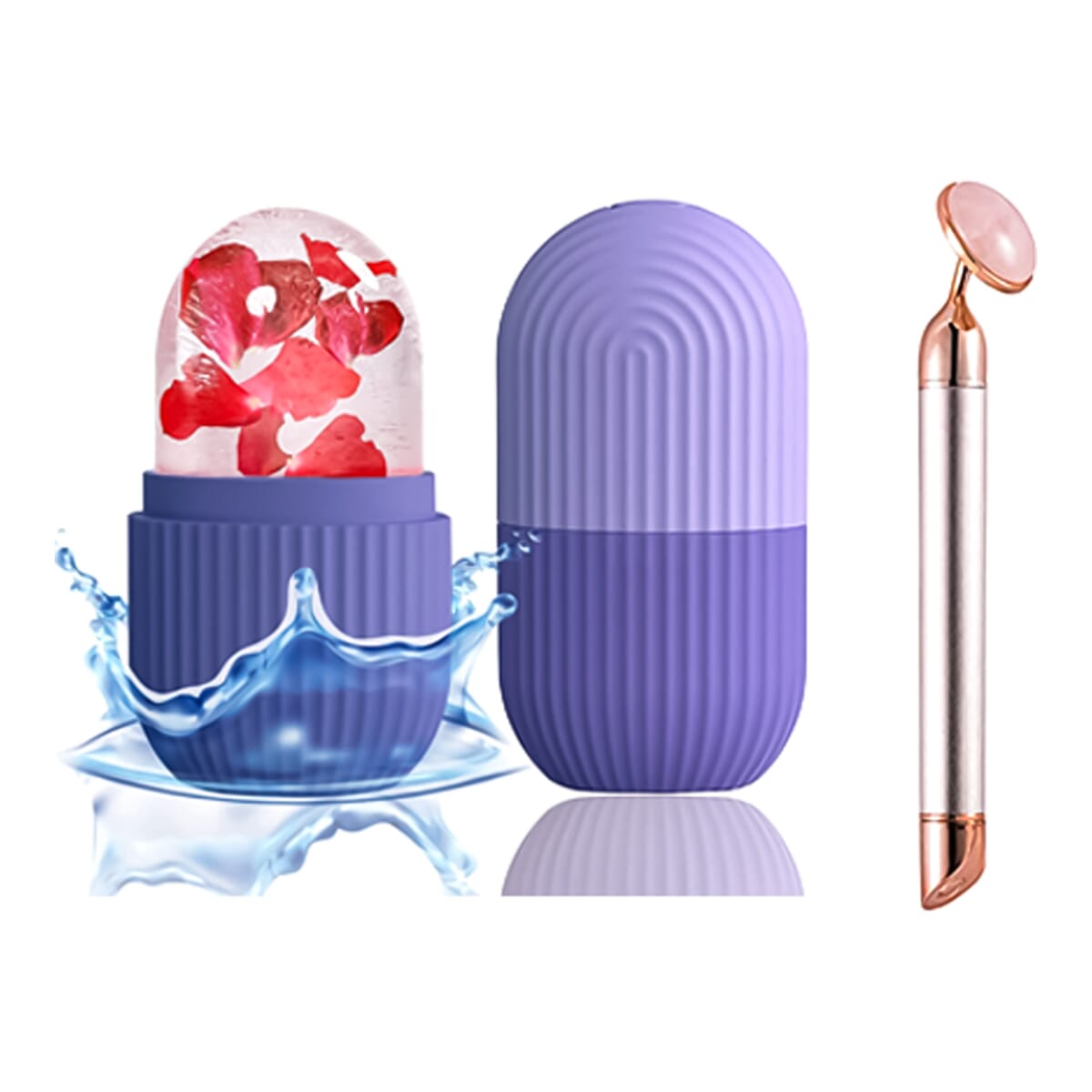 2 in 1 Electric Quartz Facial Roller Massager and Ice Roller 3 in 1 Combo