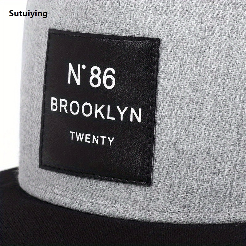 Sutuiying 1pc Men Women BROOKLYN Baseball Cotton Adjustable Snapback New style Hat, Leather Hip Hop Caps, Sun Hat, Unisex Trucker Hats