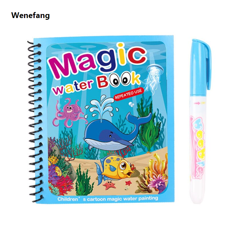 Wenefang Magical Water Drawing Book Montessori Toys Children Reusable Coloring Book Kids Sensory Early Education Puzzle Toys Gifts