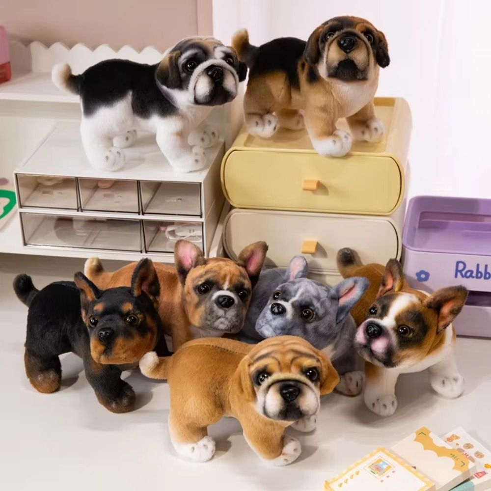 Boys Girls Simulation Stand French Bulldog Plush Realistic Lifelike Dog Stuffed Doll Cute Pet 22cm Baggle Dog Toy Girls Gifts