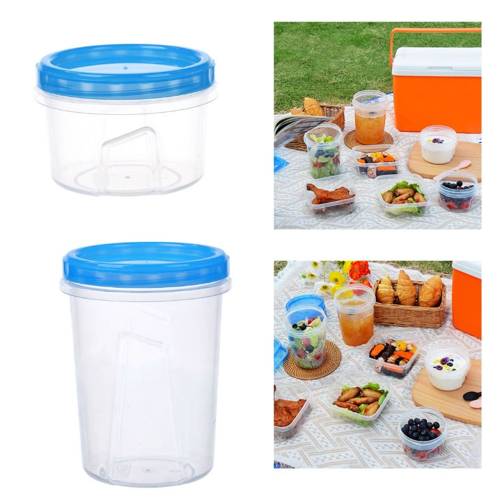 Portable Transparent Food Storage Box Round Keep Fresh Refrigerator Container Separate Refrigerator lunch box Vegetable