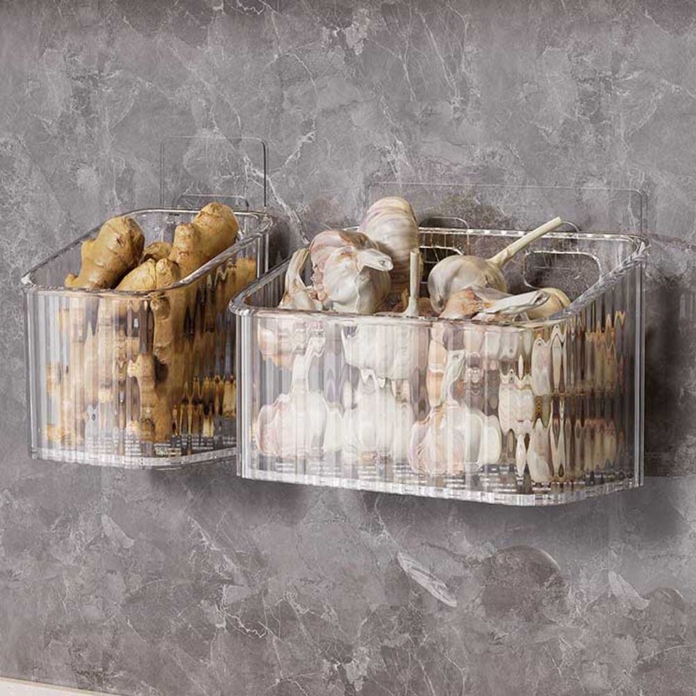 New Wall Mounted Bathroom Storage Box Plastic Portable Toilet Storage Basket Multipurpose Punch Free Cosmetic Storage Box