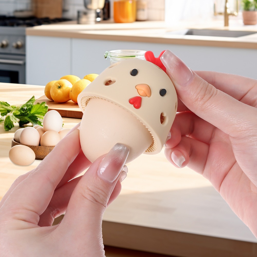 2pcs Fruit Cleaning Tools 2.24 inch Silicone Egg Brushes Flexible Easy to Use Large Egg Cleaner Washable Chicken Shape Eggs Scrubber Vegetable