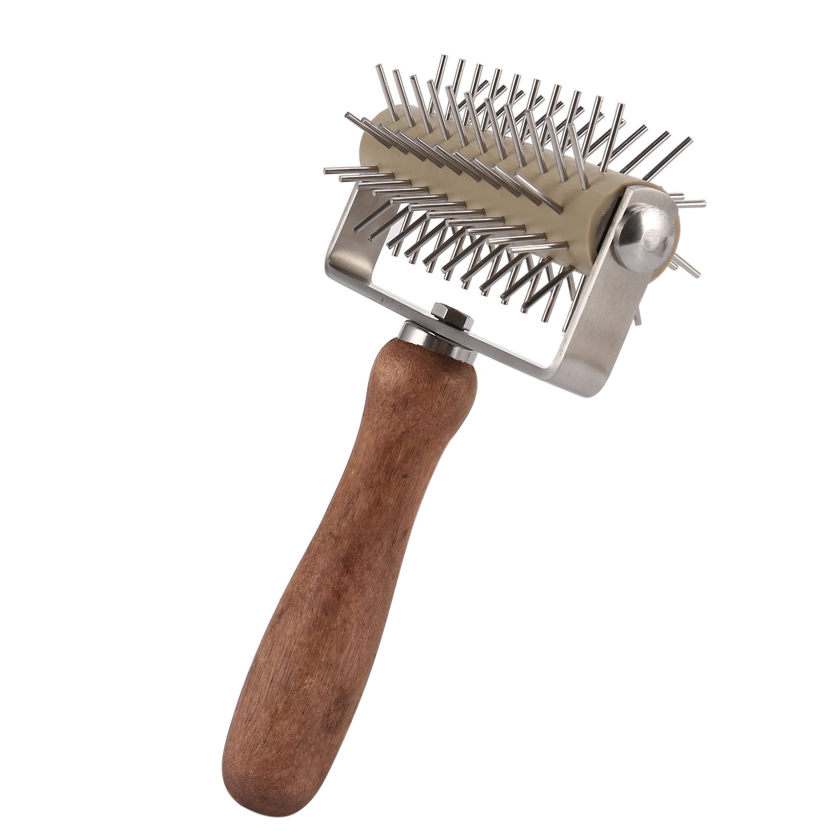 NAMUNY Stainless Steel Wheel Pizza Bread Needle Punchers Roller Pie Pastry Dough Pitter Wooden Handle