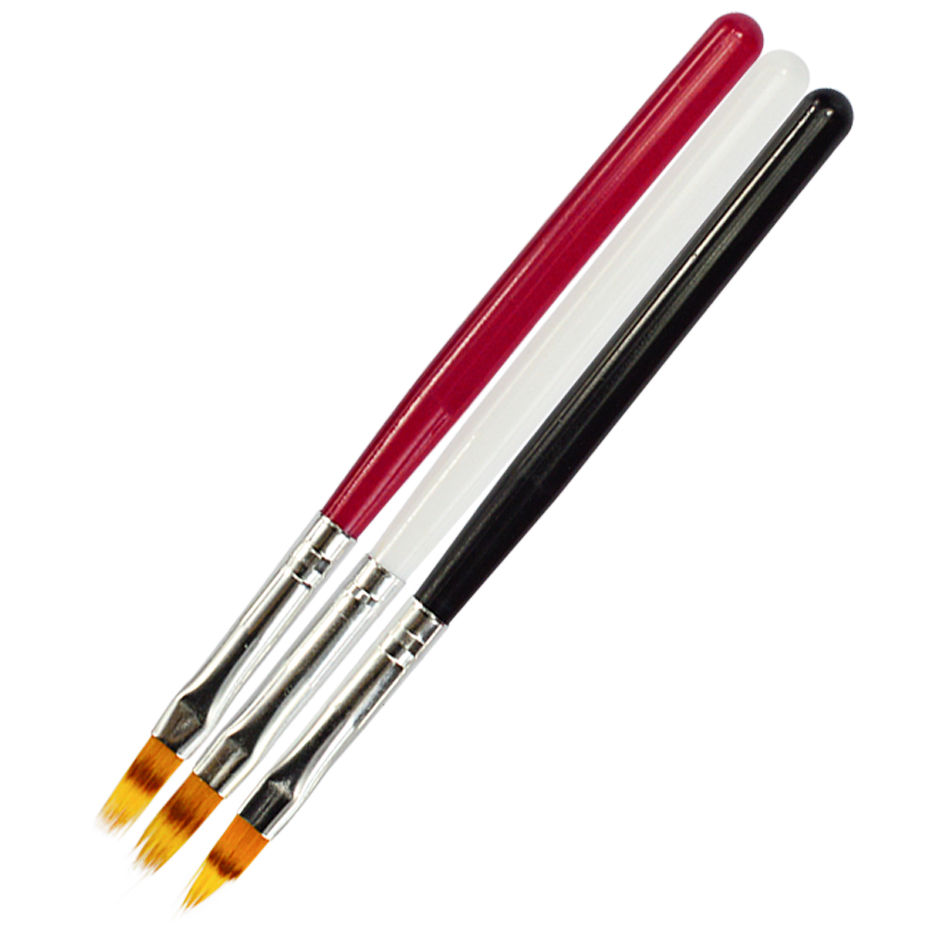Tool nail art drawing hair draw gradient UV nail 1pcs brush pen gel bloom nail art wooden handle nylon black and white red JI285