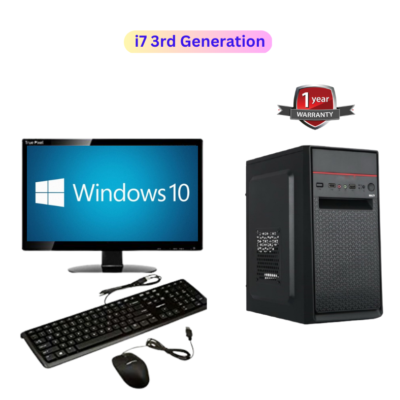 Desktop Set i7 3rd Generation, 8GB RAM, 256GB SSD, 18.5" Monitor, Keyboard & Mouse