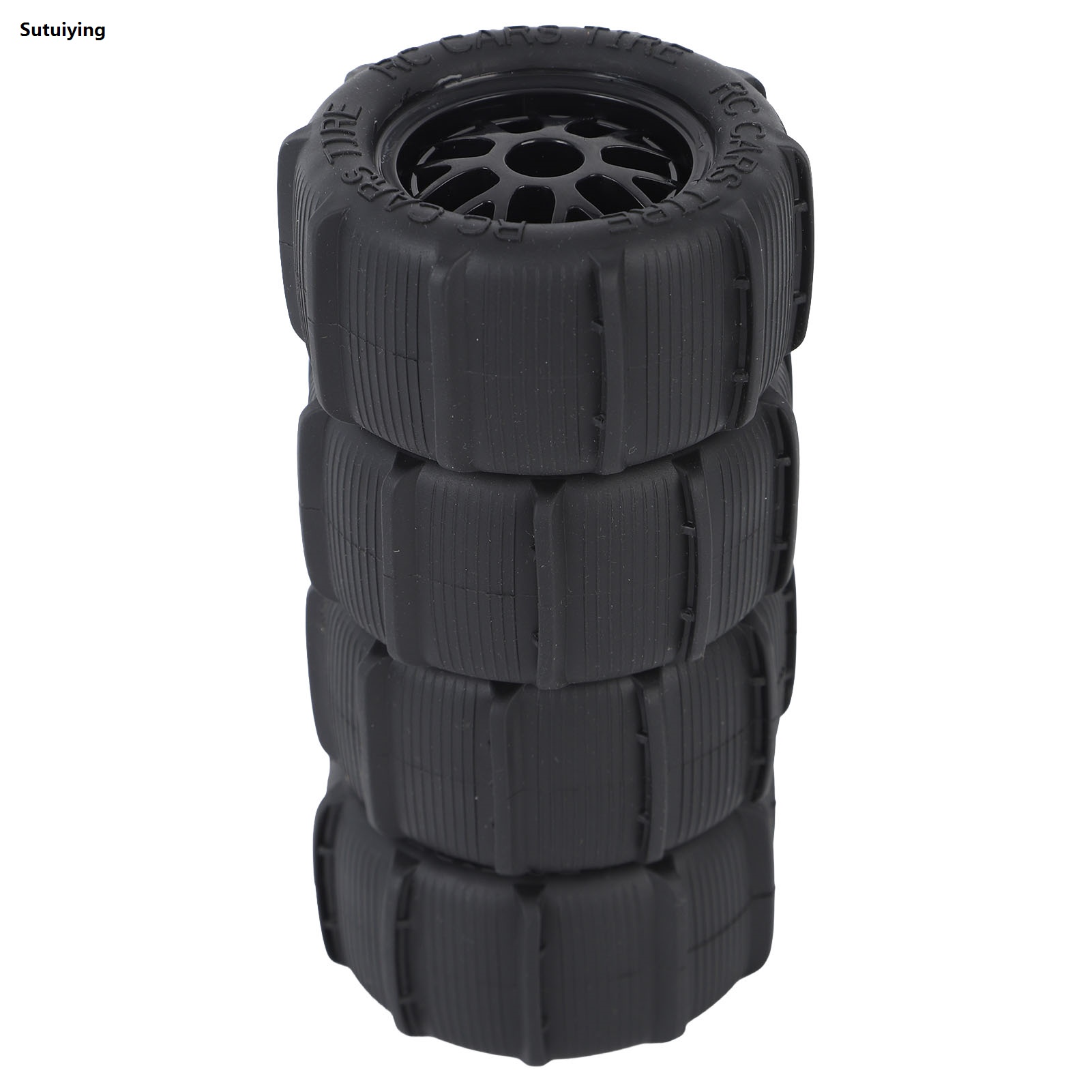 Sutuiying 4Pcs RC Tires Rubber Universal Truck Wheel New for 1:14 1:16 1:18 Car Model Accessory