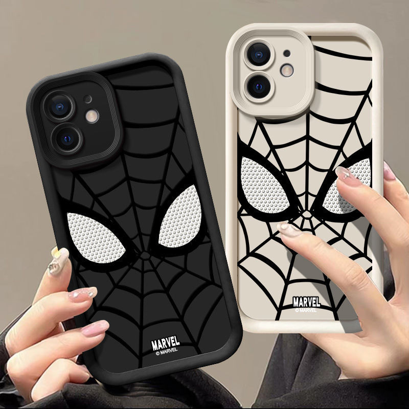 🚚 【 Spot inventory 】 Free shipping 🚚Suitable for iPhone 16 Pro/Plus/Pro Max 15 14 13 12 11 Pro Max Plus Pro X XR XSMAX 7 8 Plus 6 6s Fashion Brand Simple Cartoon Marvel Couple Cool Spider Man Eye Shell