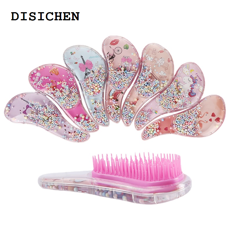 DISICHEN New Cartoon Magic Comb Anti-static Massage Unicorn Hair Brushes Tangle Detangle Shower Massage Hairbrush Comb Salon Accessories Pink