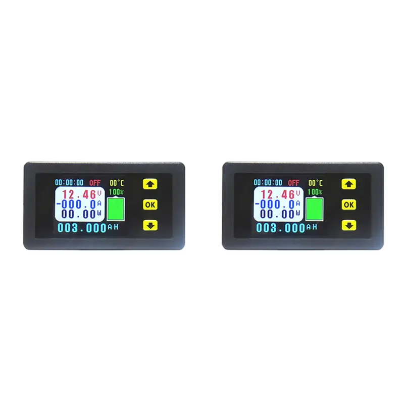 OUMERY 2X VA7510S Voltage and Current Meter,100A 6-75V/0V-120V DC Ammeter Voltmeter Monitor Output Battery Charge and Discharge