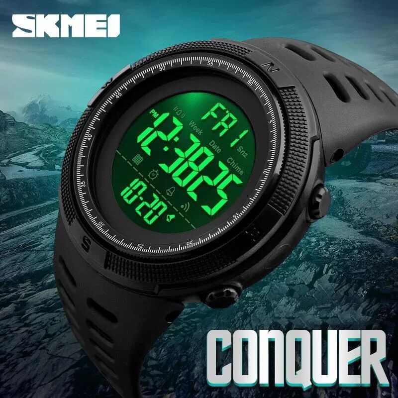 SKMEI 1251 Digital LED 50M Waterproof Sports Watch - Black for Men