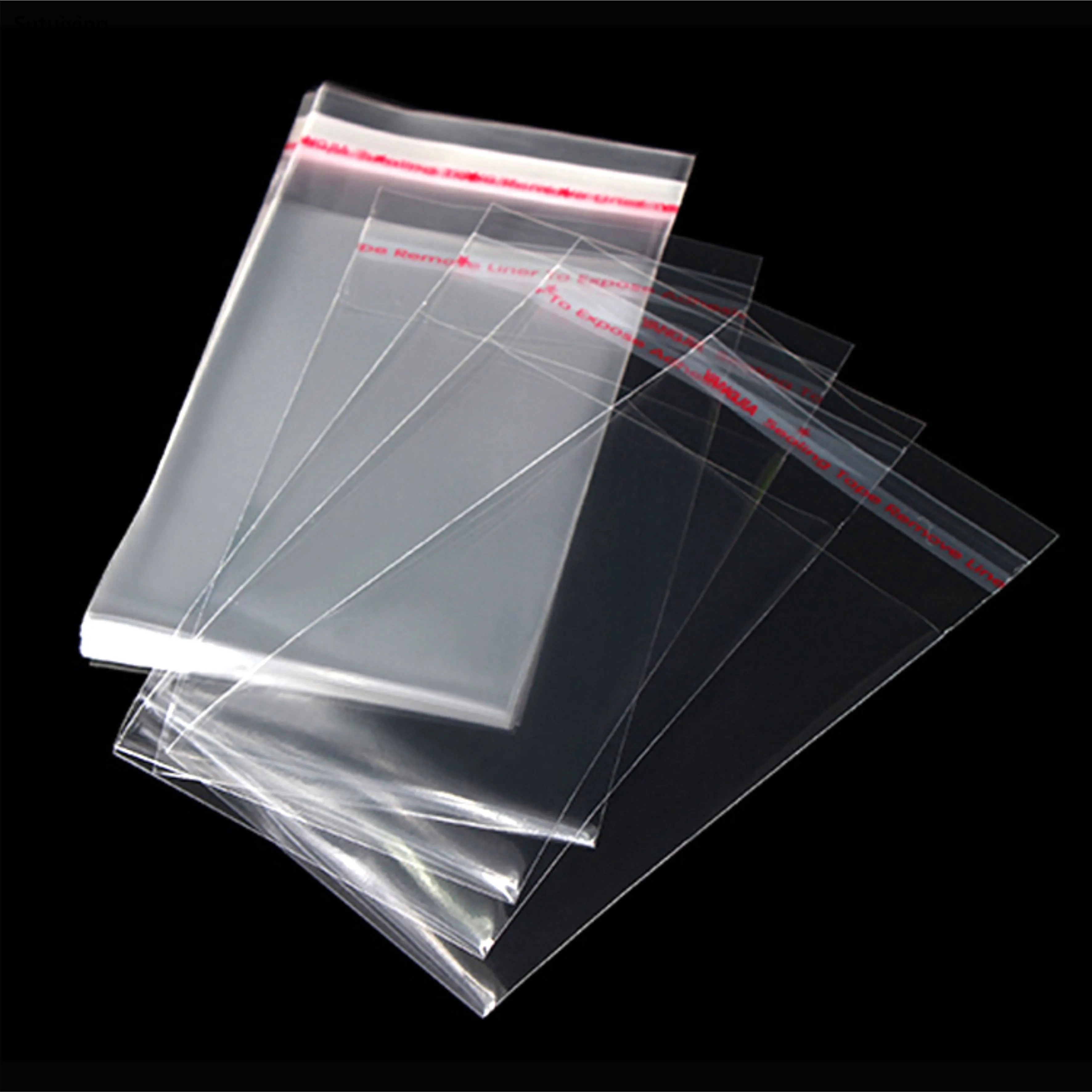 Sutuiying transparent bag Wholesale Customized Self Seal Adhesive BOPP PP Opp Poly Plastic Cello Packaging Bags For Cellophane Candy Garment Clothing