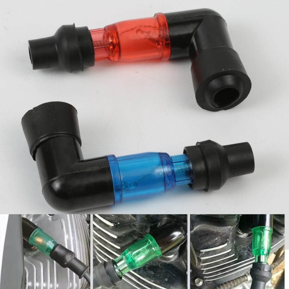 3Pcs New Universall Motorcycle Flash Spark Plug Cap Motorcycle Modification with Light Ignition Spark Plug Cap High Quality 90Degree Spark Plug High Pressure Cap For Moto
