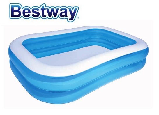 Bestway 54006 Family Rectangular Inflatable Pool, 262 x 175 x 51 cm, Blue/White