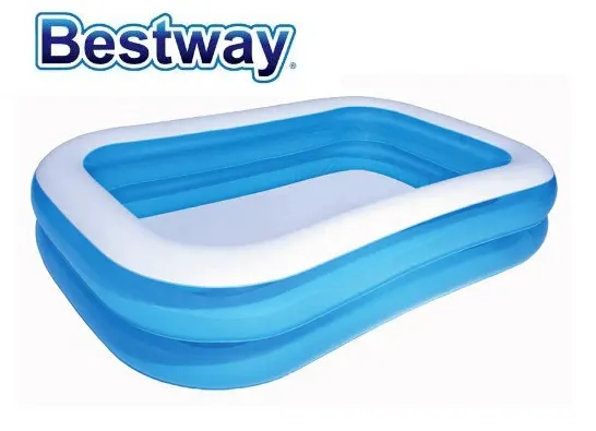 Bestway 54006 Family Rectangular Inflatable Pool, 262 x 175 x 51 cm, Blue/White