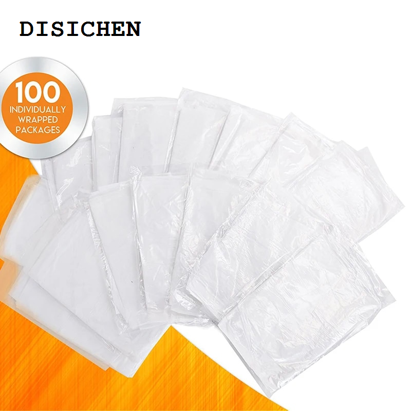 DISICHEN Fashion 100PCS Disposable Kitchen Aprons Plastic Waterproof Apron Individually Packing Gowns for Men Women Kitchen Protection Accessorie