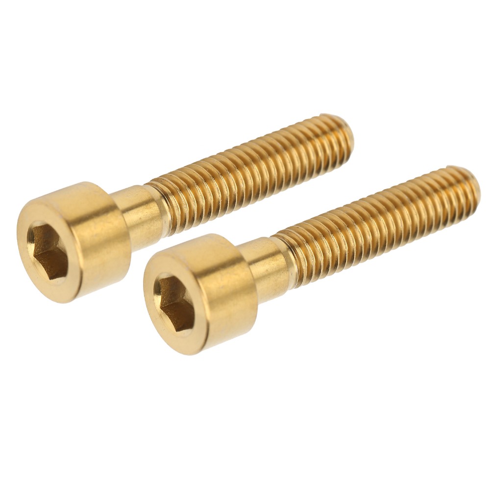 2PCS Durable M6x30mm Bike Stem Bolt Cylindrical Head Titanium Alloy Bicycle Stem Screws Lightweight Bicycle Headset Cap Screws Bike Maintenance