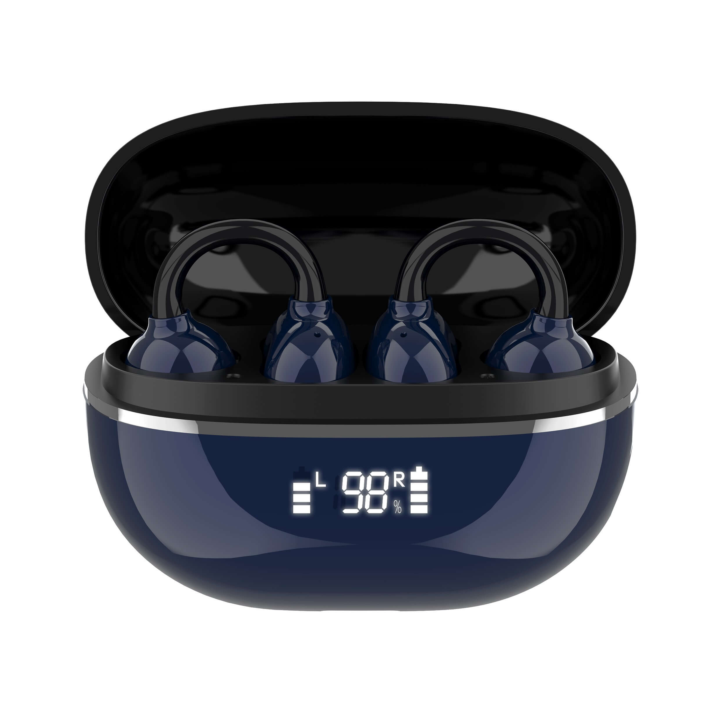 LDNIO T09 Open Ear Clip True Wireless Stereo TWS Bluetooth 5.4 Earbuds with LED Display - Comfortable & Secure Fit for Sports, Running & Daily Use