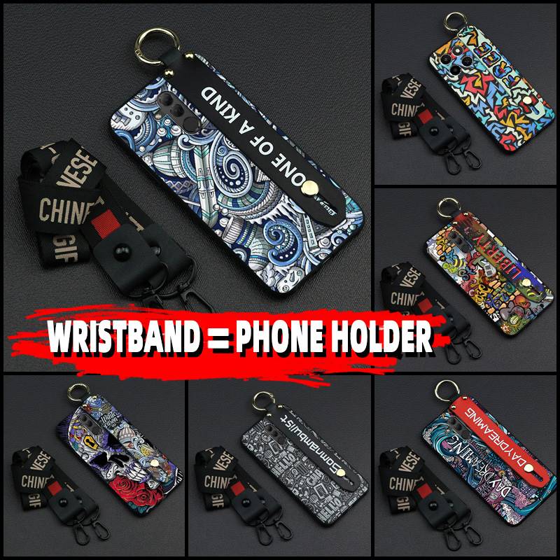 Dirt-resistant Silicone Phone Case For VIVO V60 Lite Personality Ring Fashion Design Phone Holder Lanyard Wristband