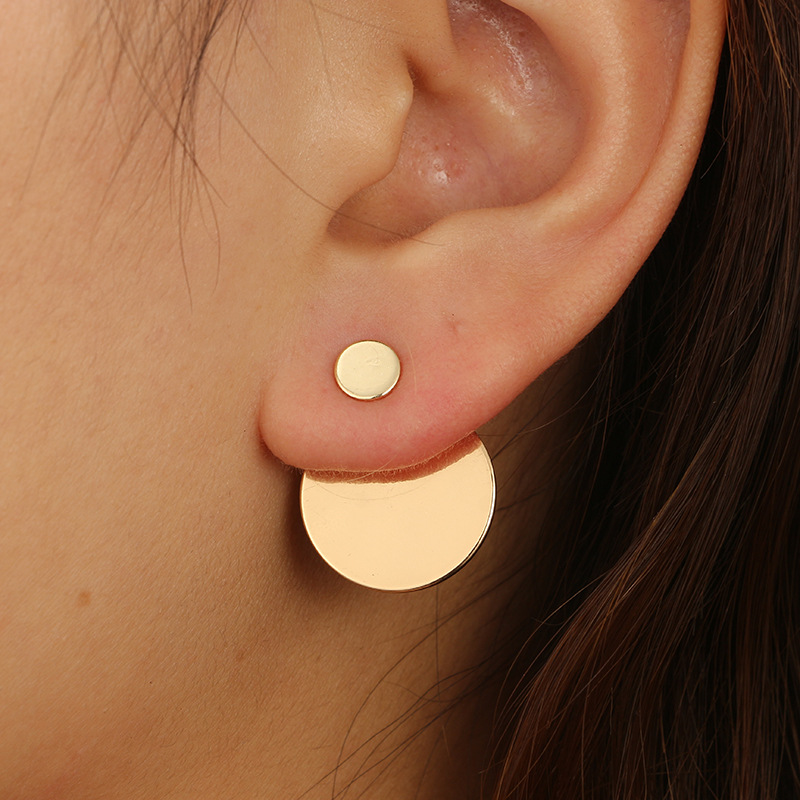Square Colorful Gold Side Korean Earrings 2023 Geometric Earrings Wo Big Stud Earring Jewelry