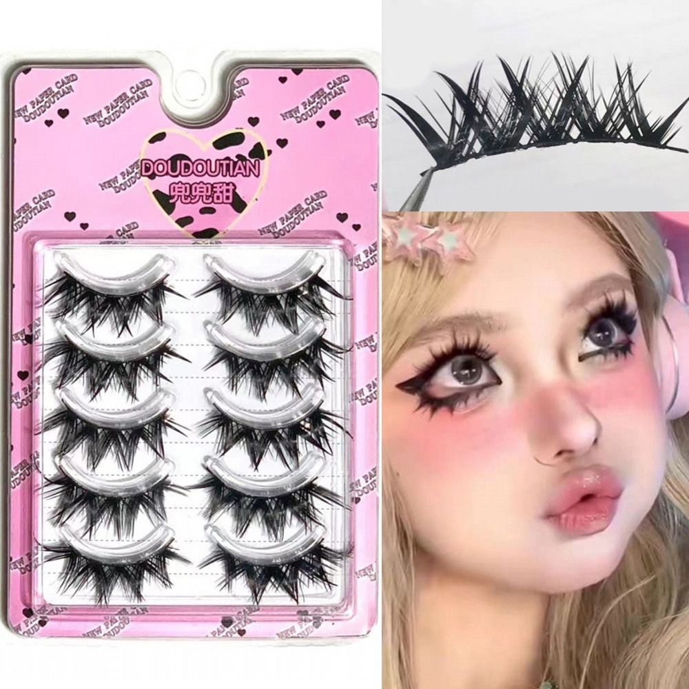 Handmade Wet False Eyelashes Thick Anime Long Wet Eye Lashes Dramatic Japanese Fake Lashes for Comic Cosplay