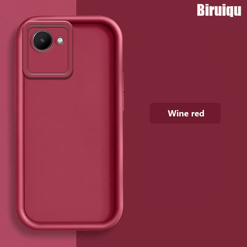 Biruiqu For Realme C30 New Angel Eye Step Lens Full Pack Thickened Anti Drop Silicone Protective Cover