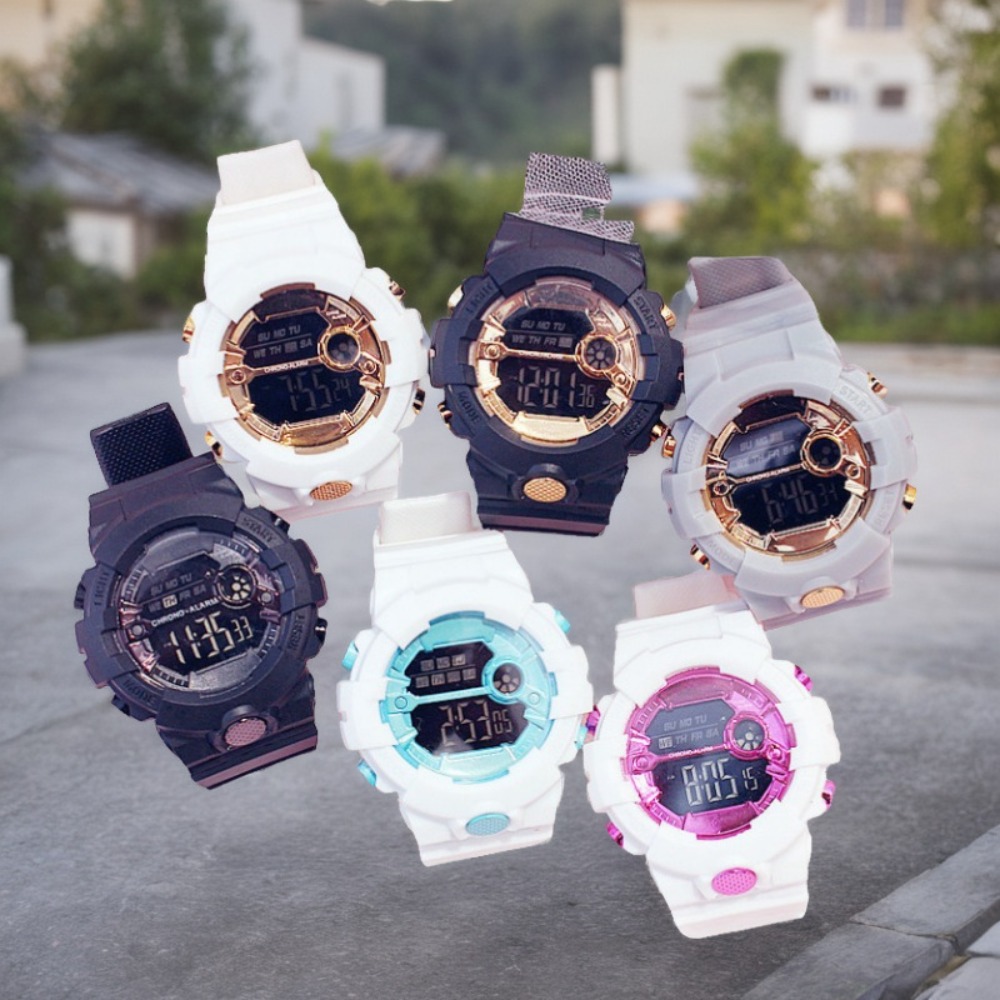New Fashion Electronic Watch Multifunctional Waterproof Student Wristwatch Large Dial Square Digital Sport Watch Women Men