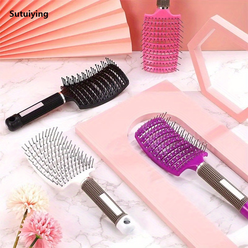 Sutuiying 2pcs Hair Styling Comb Set - Detangling Scalp Massage Brushes Large Curved Design for Quick Drying Suitable for All Hair Types