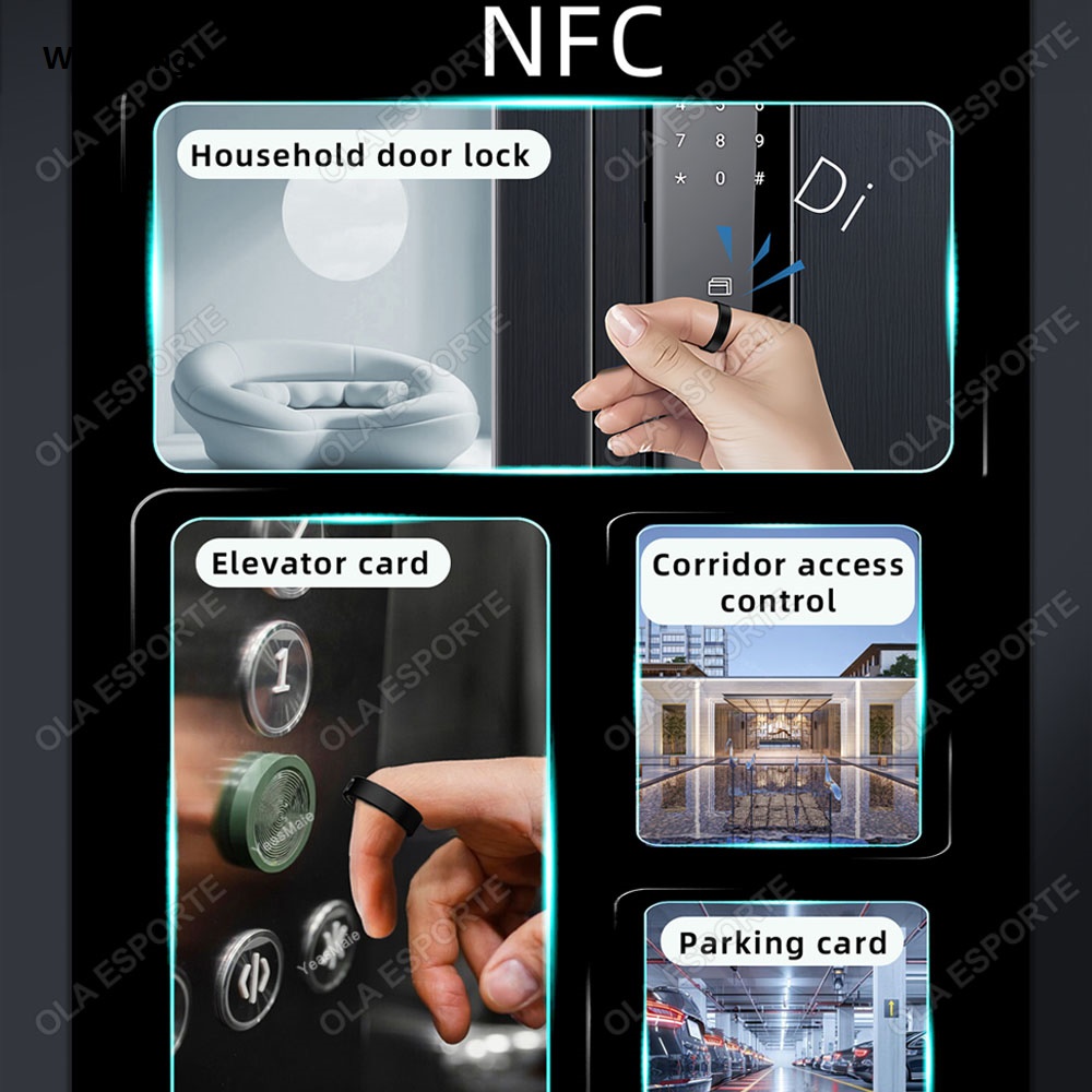 Wenefang 2024 NEW For Xiaomi NFC Smart Ring Men Women Blood Pressure Heart New style Rate Health Monitor Smartring IP68 Waterproof Multi-sport Mode