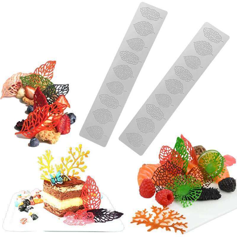 Various Leaves Geometric Silicone Fondant Molds Cake Border Decoration Lace Mold kitchen Baking Tool