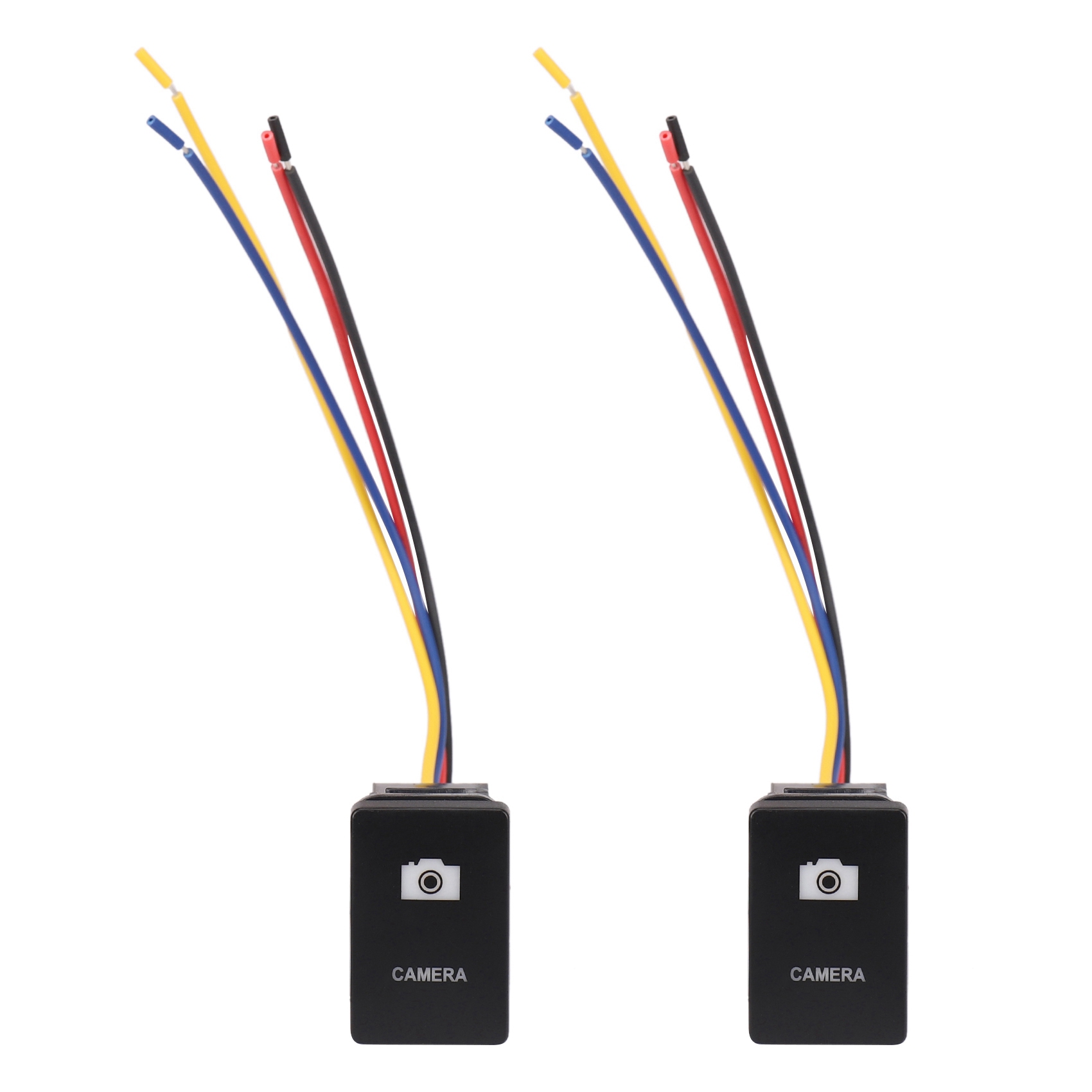 OYPFXMI 2X 33x22mm 12V Blue LED Illuminated Switch On/Off For Yaris Black