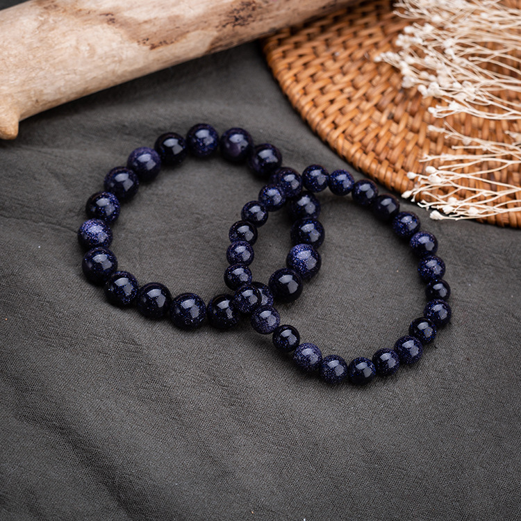 【Innovative Starry Sky Blue Sand Stone Bracelet Fantasy Gold Sand Stone Bracelet Men and Women