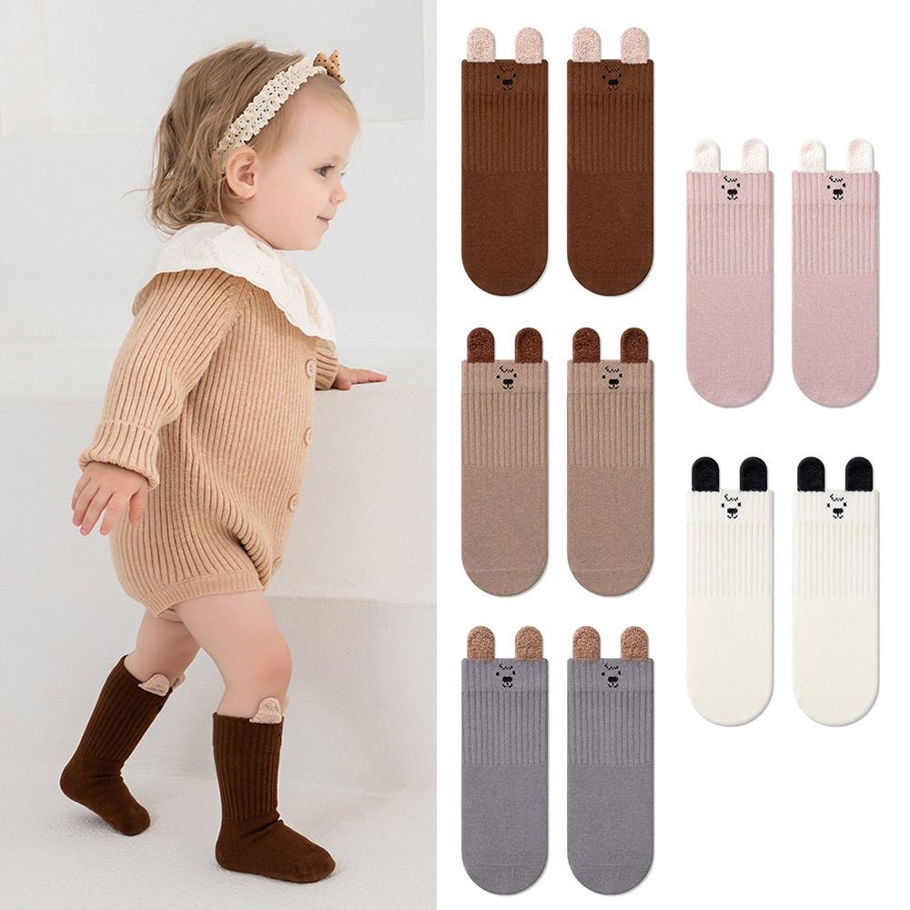 Cute 1-3Years Cute Kids Socks Cotton Soft Children's Calf Sock Cartoon Warm Middle Tube Socks For Girls Boys
