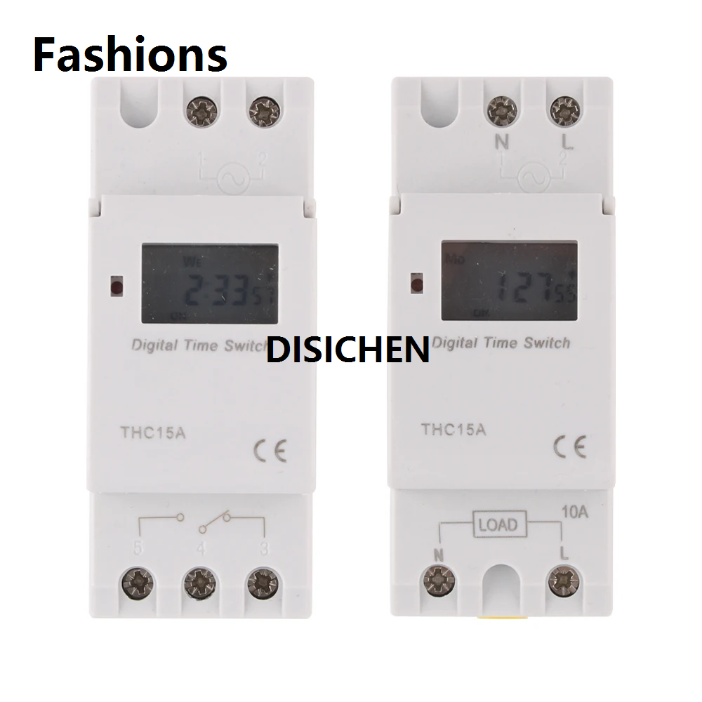 DISICHEN Fashions 1pc Electronic Weekly 7 Days Programmable Digital Timer Switch Relay Control 220V 230V 8A 10A 16A Din Rail THC15A Sales promotion