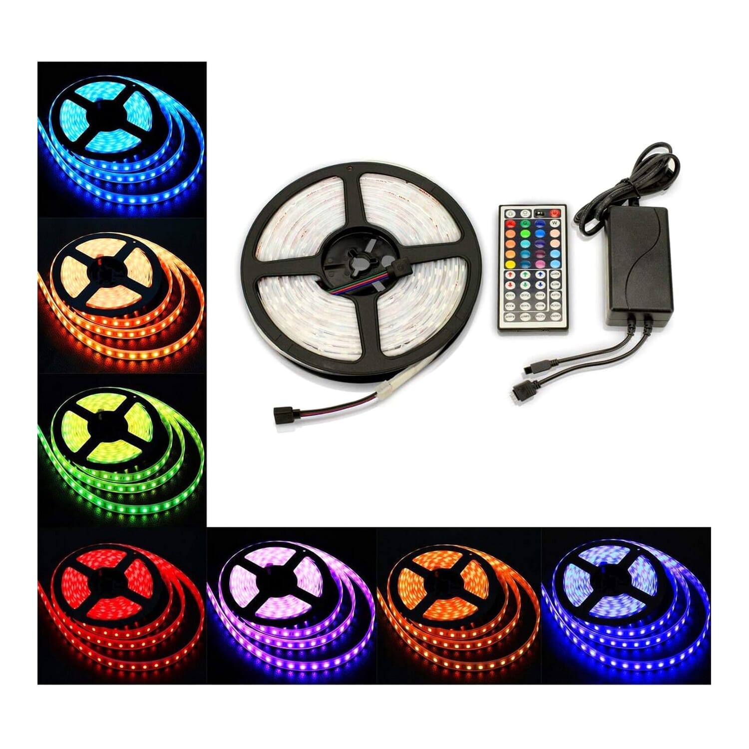 16.4 Ft (5M) Rgb Led Strip - Flexible 300 Leds Color Changing Rgb Smd5050 Led Light Strip - Powerful, Bright, And Long Lasting Lights