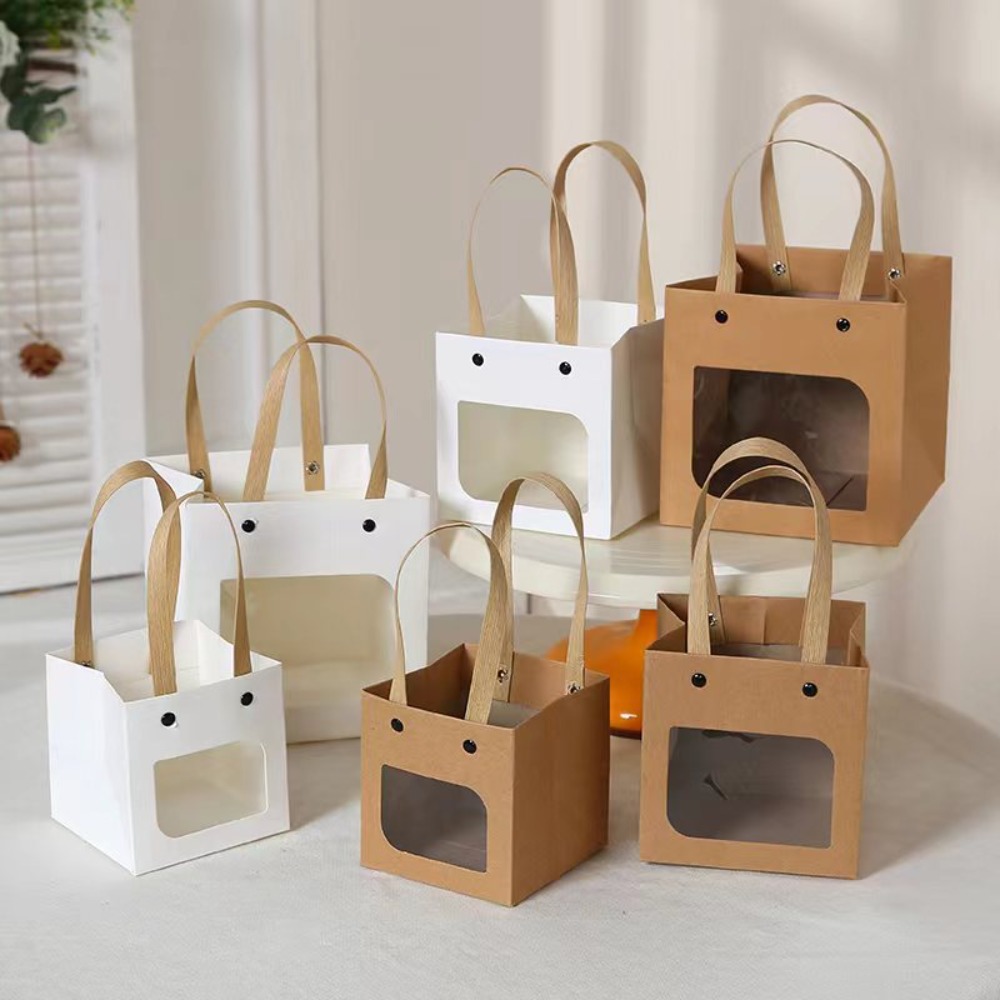 Brand New Paper Gift Packaging Bag with Handle Square Shape Hand Gift Bag Birthday Goodies Bag
