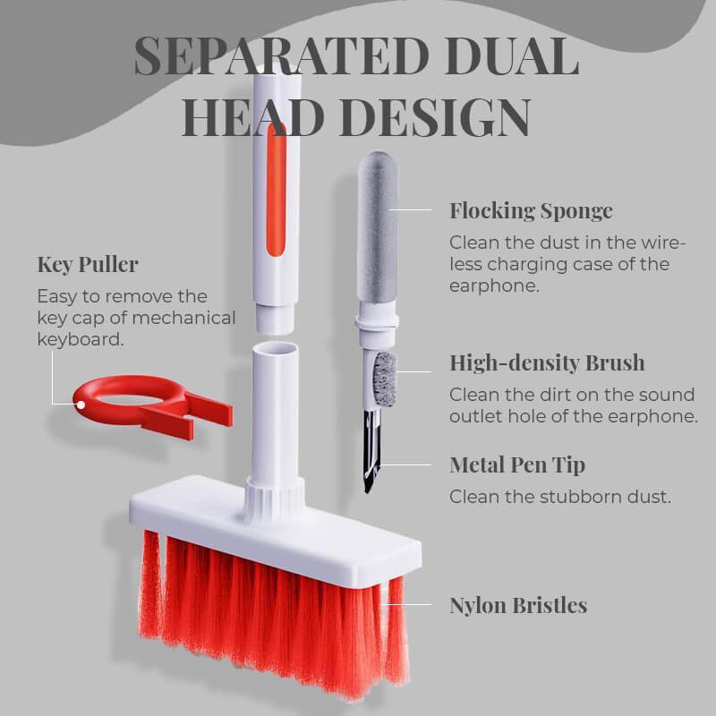 5 In 1 Keyboard Cleaning Brush Built-In Bluetooth Earbuds Tools Pen Keyboard Cleaner Keycap Puller Kit Accessories