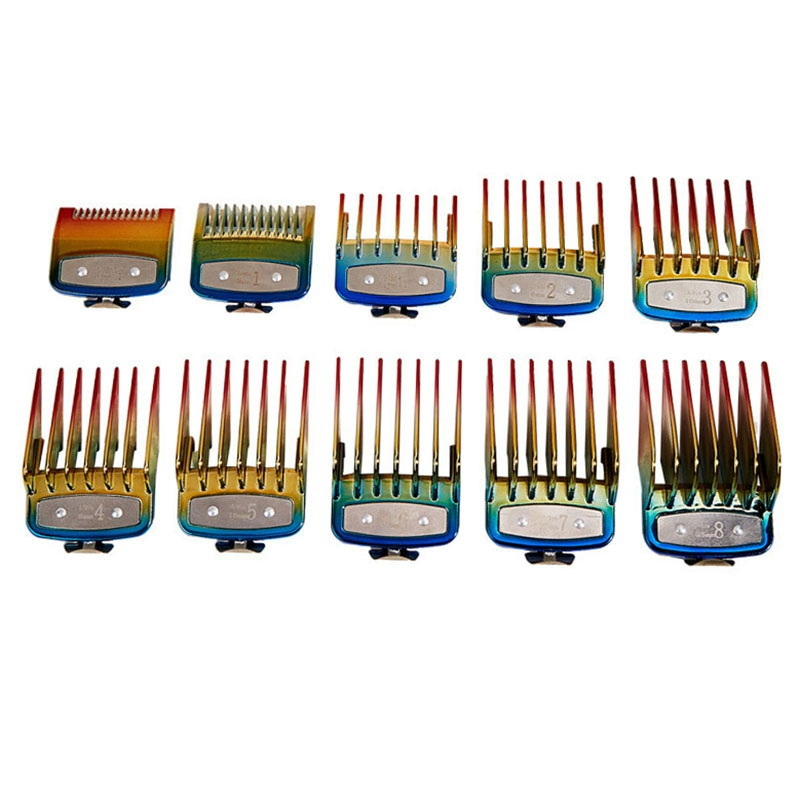 (COKP) 10PCS Professional Hair Clipper Metal Clip Guides Limit Combs Guards for Clippers