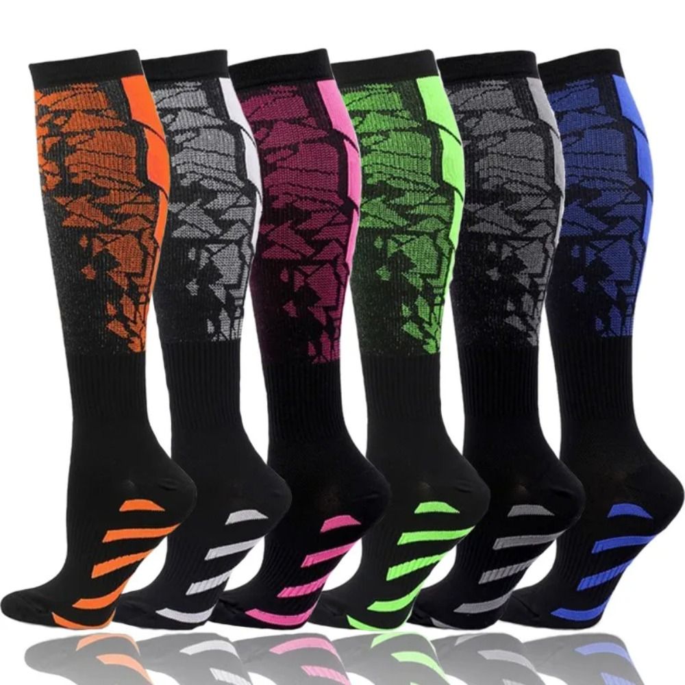 New Nylon Compression Socks Men Women Gradient Cycling Travel Socks Training Running Outdoor Cycling Long Socks