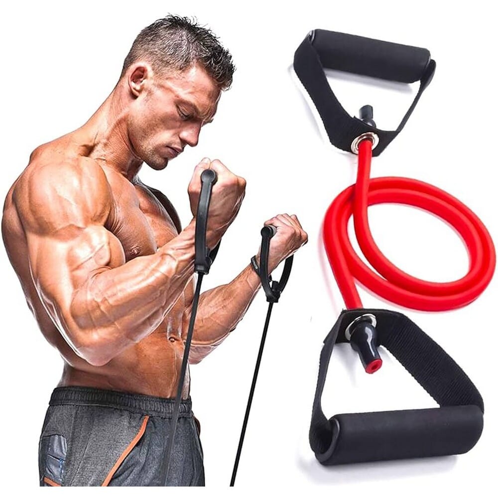 Resistance Tube Band with Sturdy Handles, Door Anchor for Men and Women | Resistance Band Pull String, Fitness Band, Exercise Band | Toning Tube | Resistance Band |