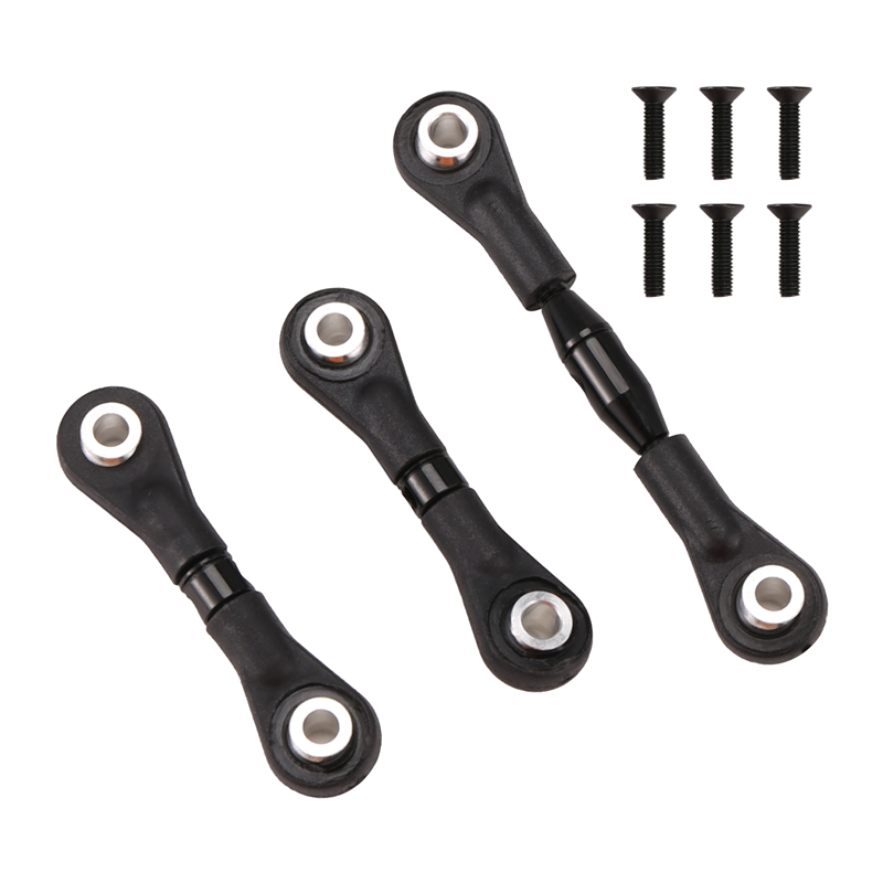 3Pcs Metal Steering Rod Link Rod Tie Rod for TT-01 TT01,Red