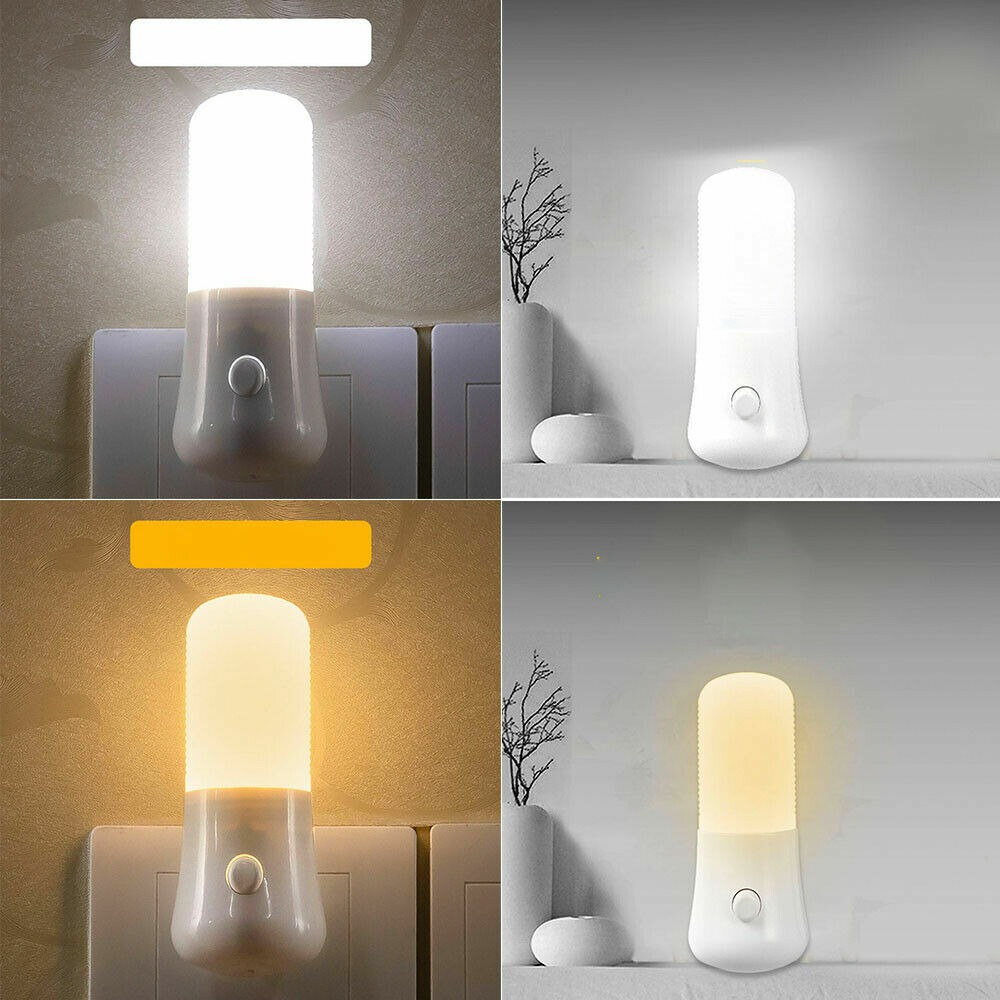 Portable Bedroom LED Night Light Induction Bright Wall Night Lamp 3W Socket Lamp