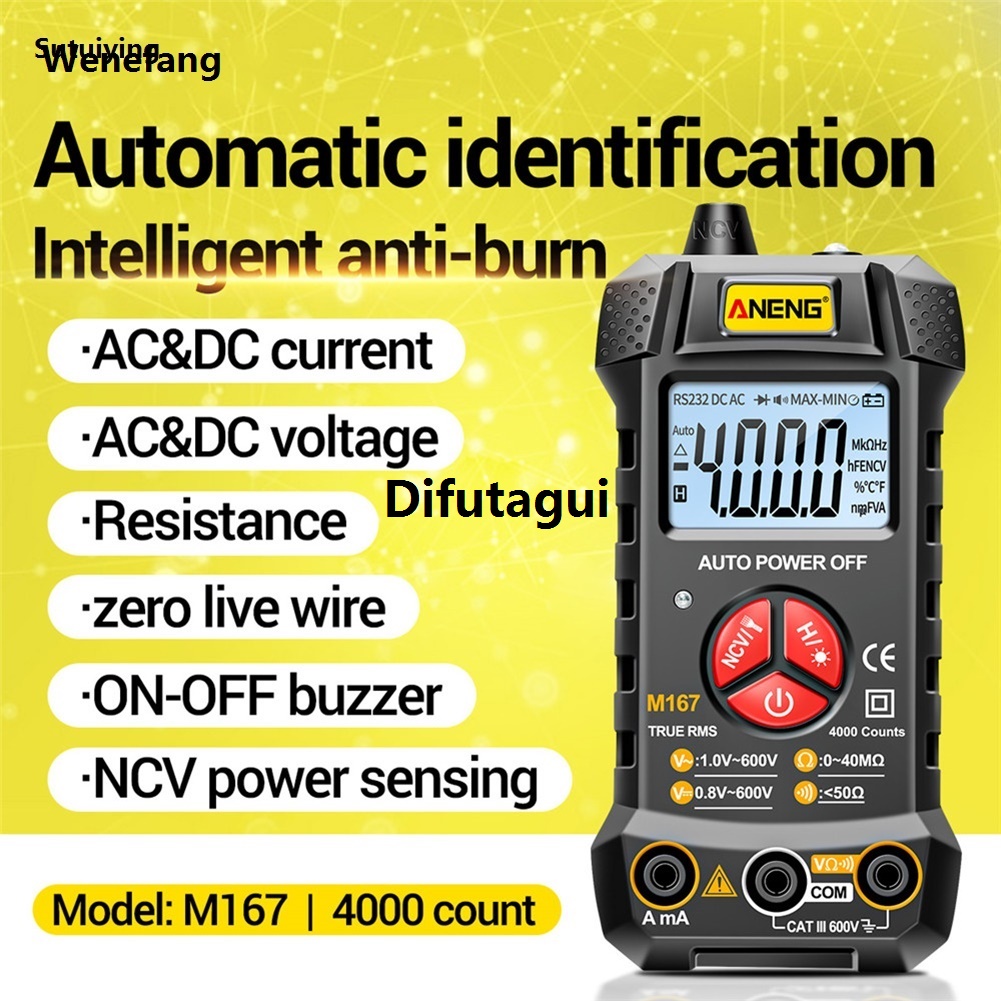 Wenefang Sutuiying ANENG M167 Digital Mini Multimeter Profesional 4000 Counts AC/DC Fashion 2025 Electrical Instruments Tester Auto Range Meter Multimetro Tool