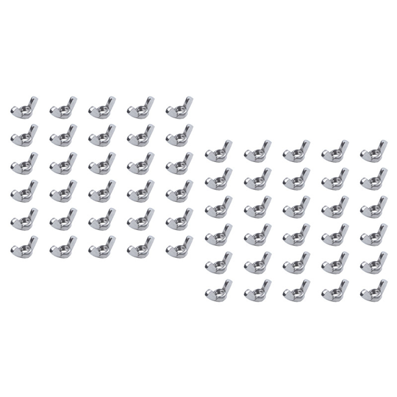 ZOROOM M6 Thread Dia Stainless Steel Wing Nut Butterfly Wing Nuts 60 Pcs