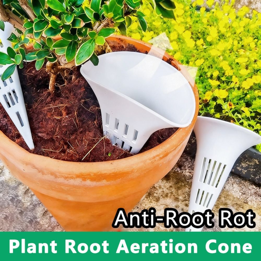 1pc Durable Plastic Plant Root Aeration Cone Anti-Root Rot Breathable Plant Watering Device Flower Pot Ventilation Cone Bonsai & Potted Plants