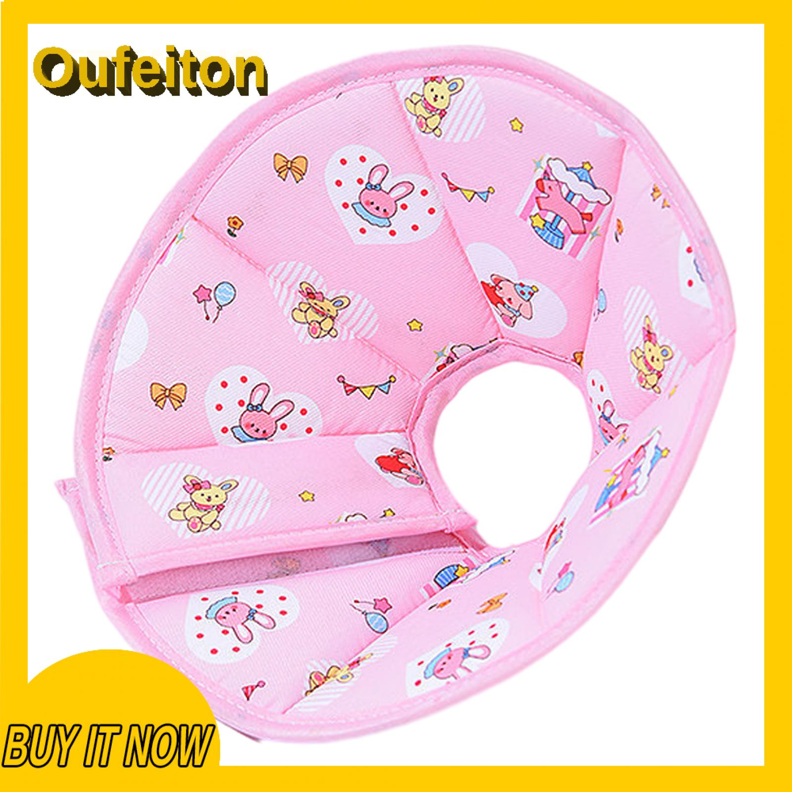 Oufeiton Cat Cone Collar Adjustable Waterproof Cat Recovery Cone Collar with Cute Animal Print - Padded Anti-licking for Cats for Cats