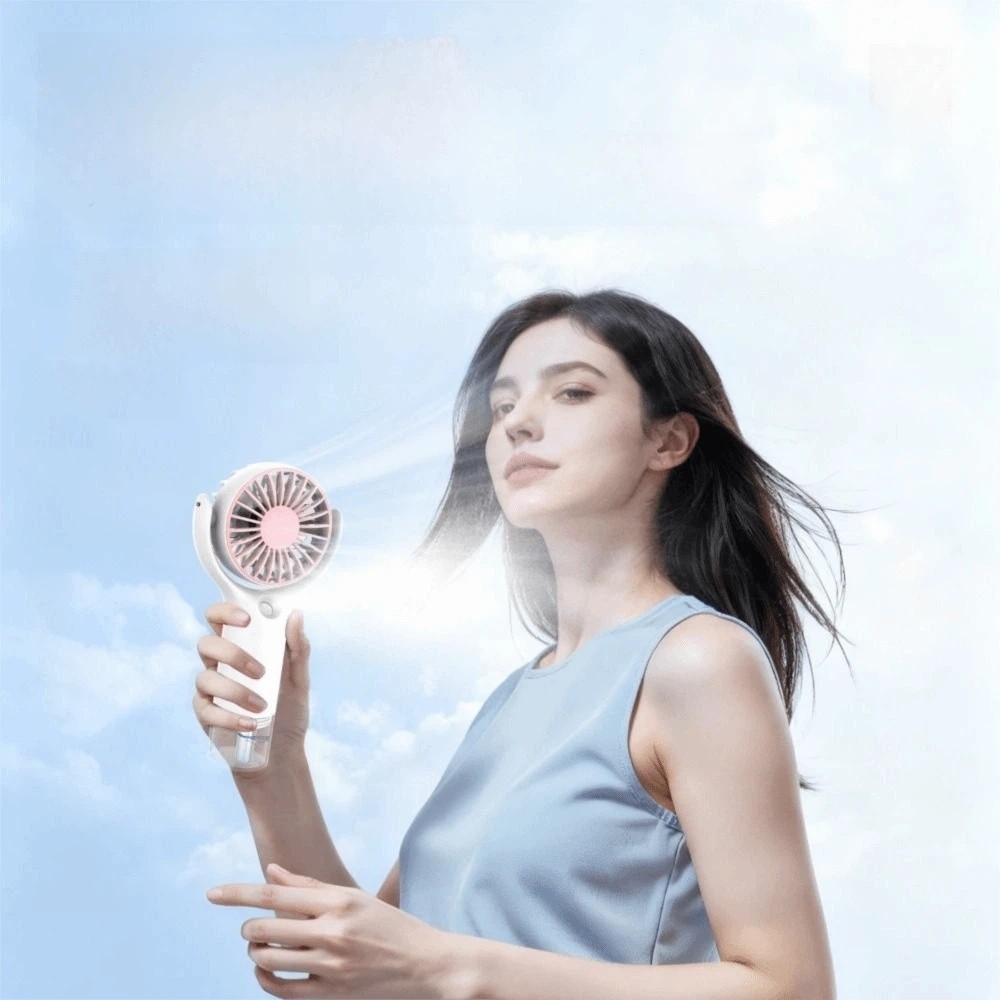 Soft Airflow Rechargeable Handheld Spray Fan Portable Multifunctional Mini Misting Fan Strong Wind Low Noise Fast Cooling Fan Daily Use